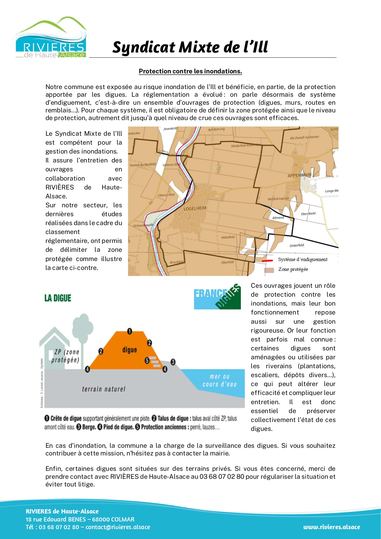 Protection contre les inondations, Rivières de Haute Alsace vous informe